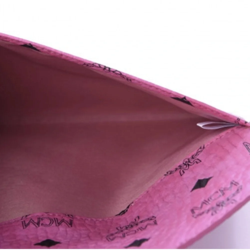 MCM Pink Monogram Envelope Clutch - Picture 6 of 7